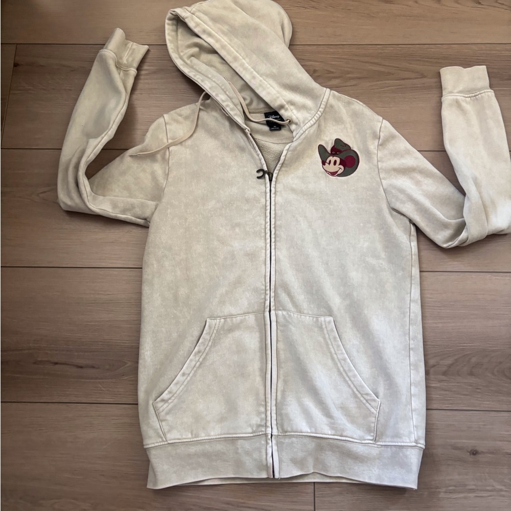 Disney Cream Zip Hoodie with Character Patch